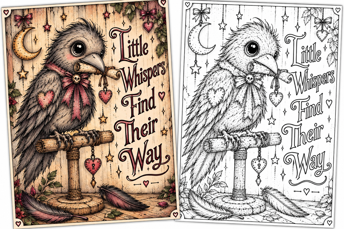 Sweet Little Nightmares – 30 Printable Gothic Cute Colouring Pages | Digital Download