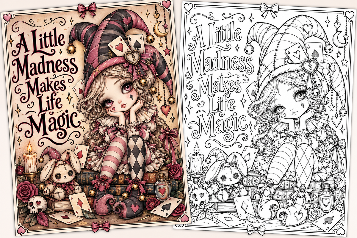 Sweet Little Nightmares – 30 Printable Gothic Cute Colouring Pages | Digital Download