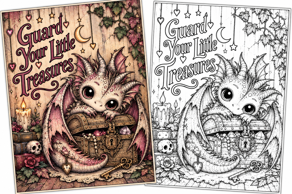 Sweet Little Nightmares – 30 Printable Gothic Cute Colouring Pages | Digital Download