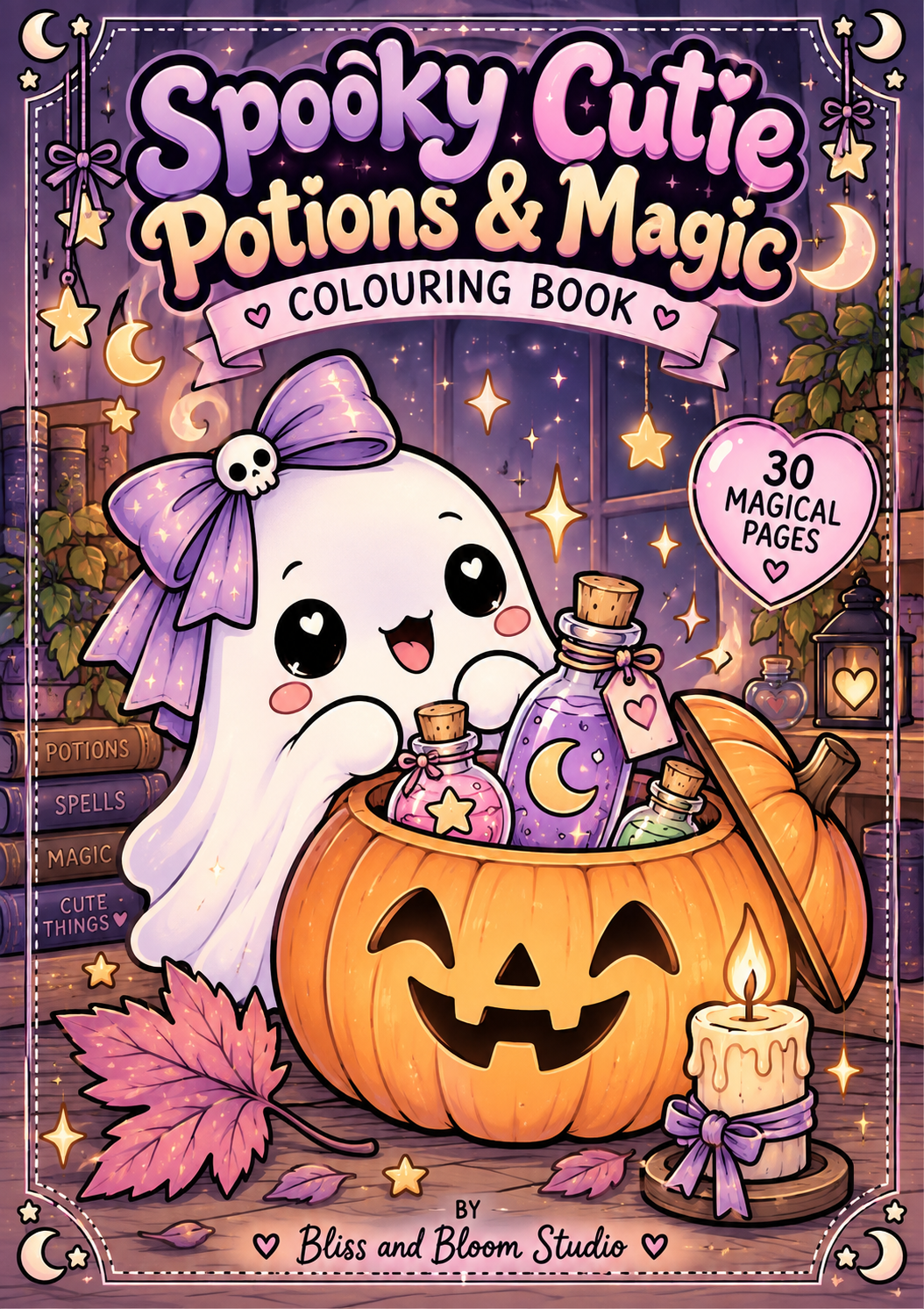 Spooky Cutie Potions & Magic – Printable Colouring Book | 30 Pages