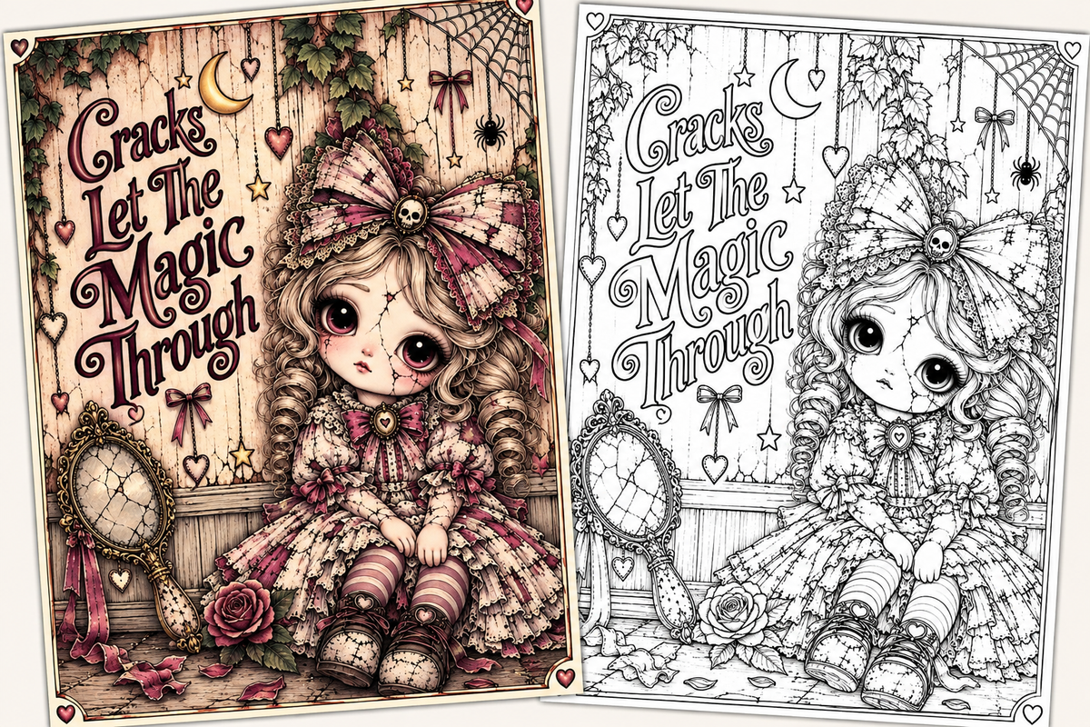 Sweet Little Nightmares – 30 Printable Gothic Cute Colouring Pages | Digital Download