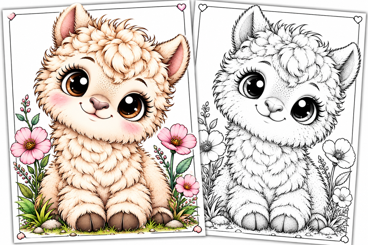 Cute Baby Animals – 35 Printable Animal Colouring Pages | Digital Download