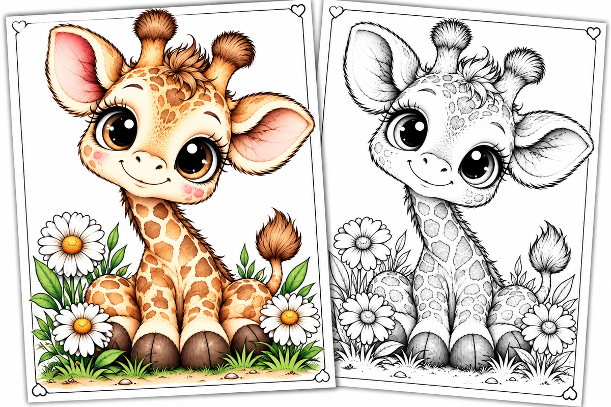 Cute Baby Animals – 35 Printable Animal Colouring Pages | Digital Download