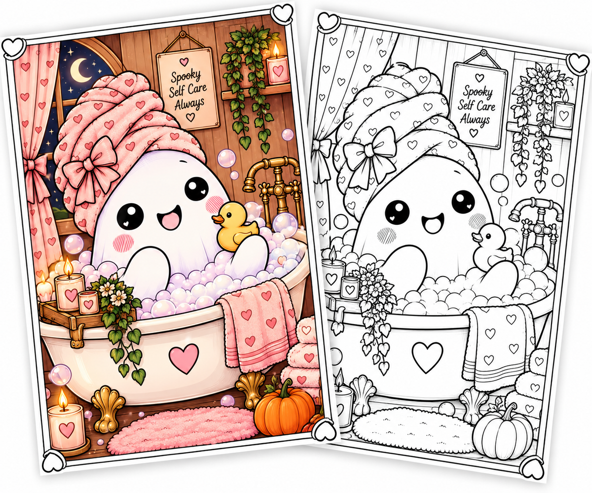 Ghostly Little Days -Printable colouring book| 30 Pages