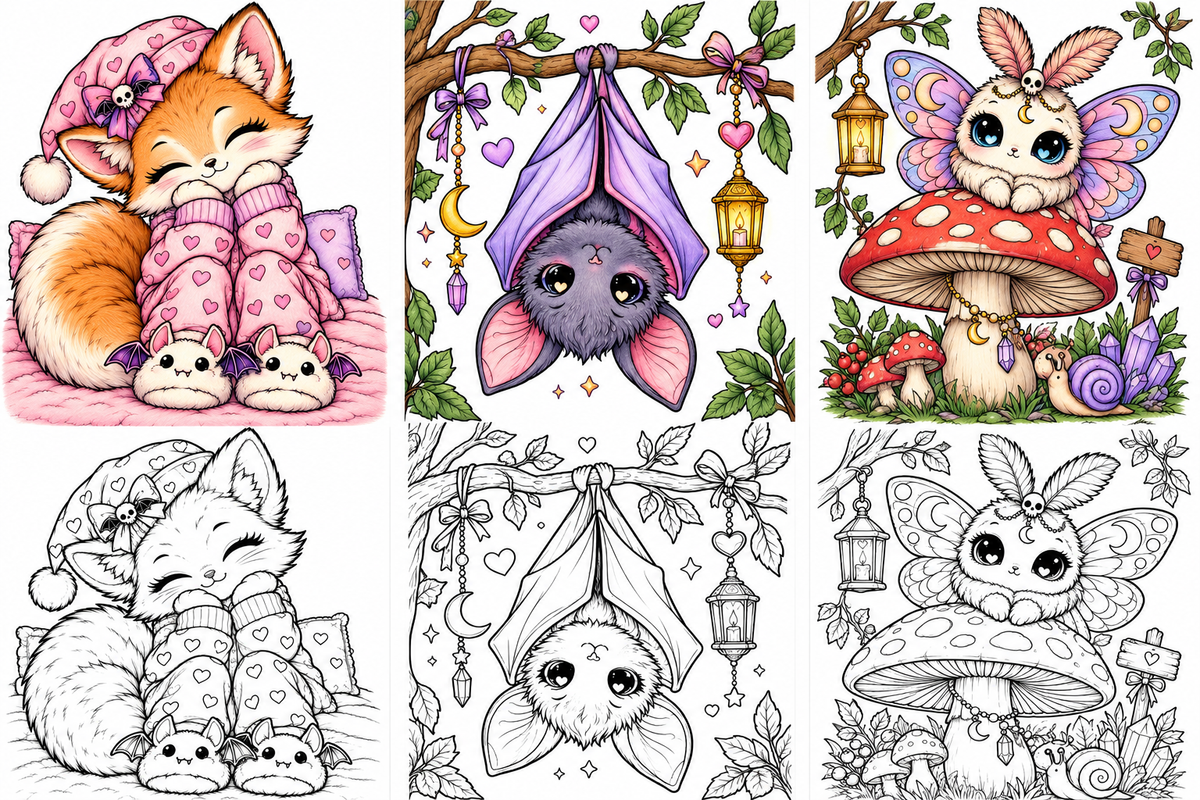 Spooky Cutie -Printable colouring book | 30 Pages